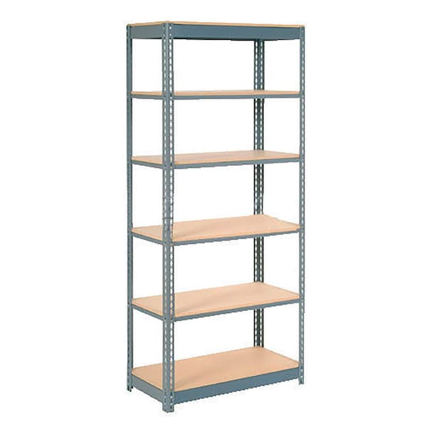 Heavy Duty Shelving 48W x 18D x 84H With 6 Shelves, Wood Deck, Gray